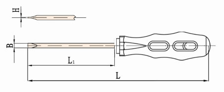 263A Non Sparking Electrician's Slotted Screwdriver